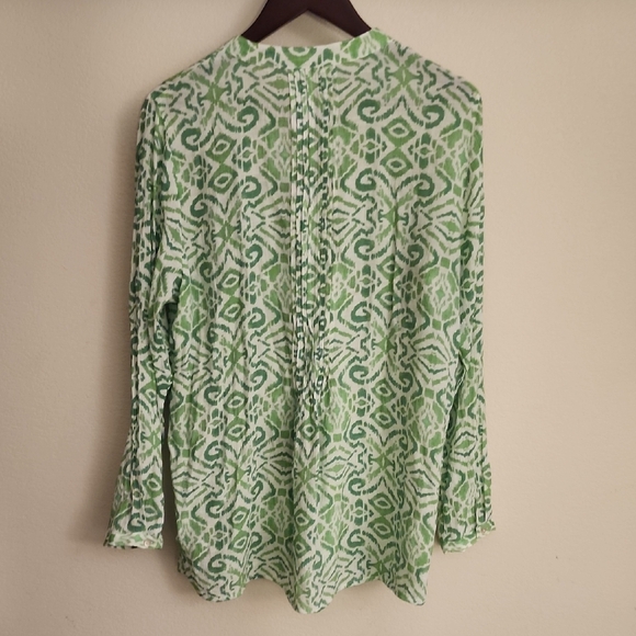 Nanette Lepore Vibrant Green Patterned Blouse - Picture 7 of 7